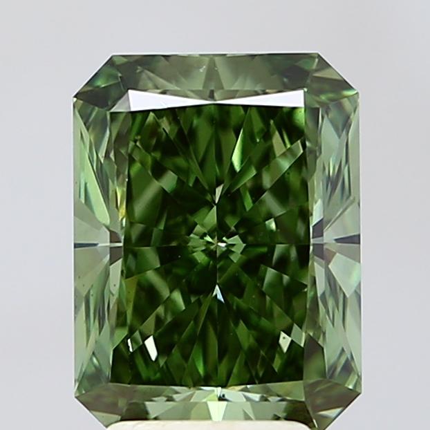 3.01 Ct. Fancy Vivid Green Radiant Lab Grown Diamond
