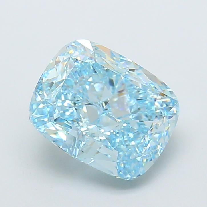 3.24 Ct. Fancy Vivid  Blue Cushion Lab Grown Diamond