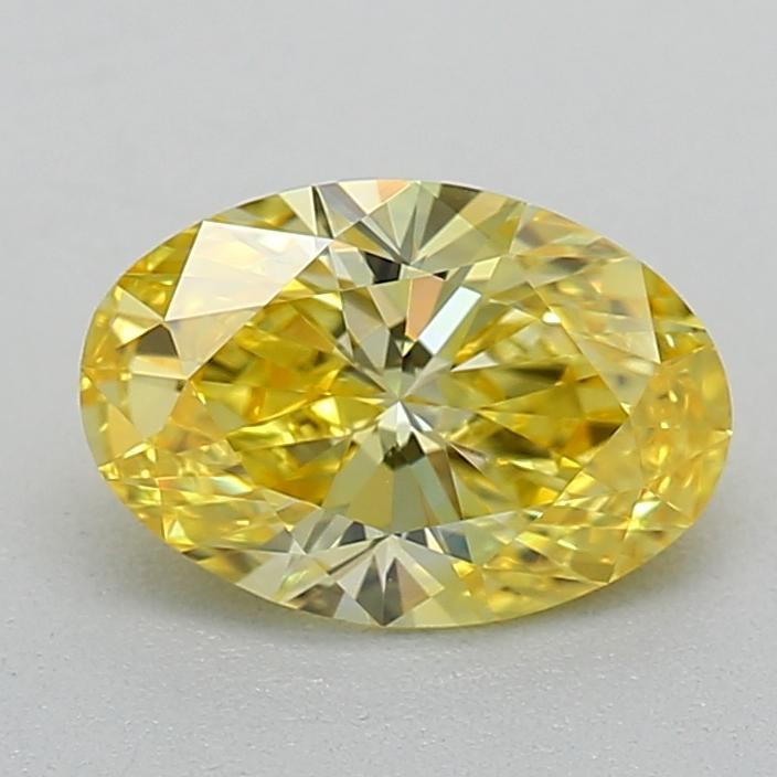 0.57 Ct. Fancy Vivid  Yellow Oval Lab Grown Diamond