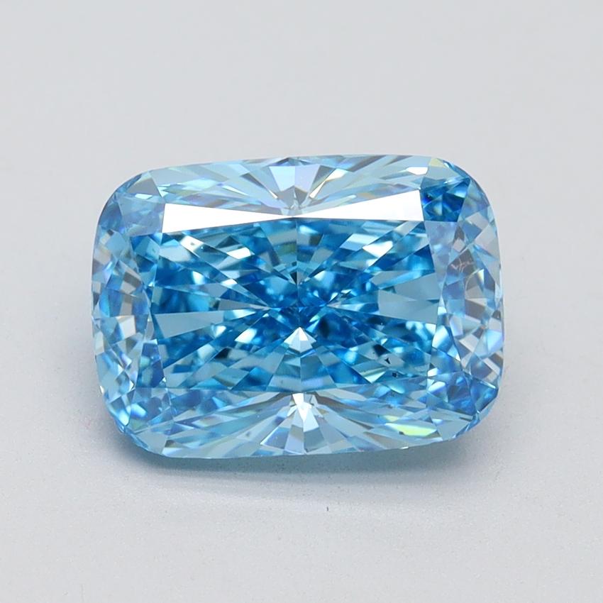 2.75 Ct. Fancy Vivid Blue Cushion Lab Grown Diamond