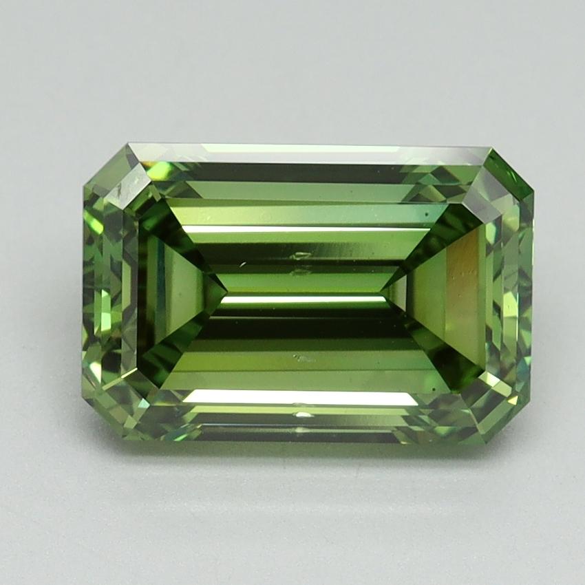 3.03 Ct. Fancy Vivid Green Emerald Lab Grown Diamond