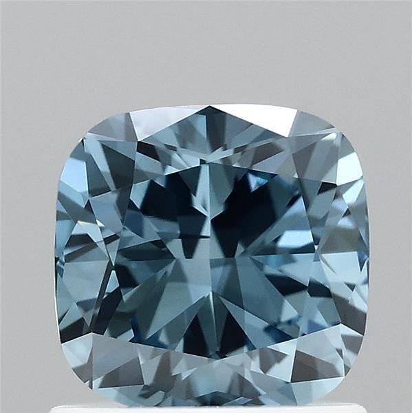 1.02 Ct. Fancy Vivid  Blue Cushion Lab Grown Diamond