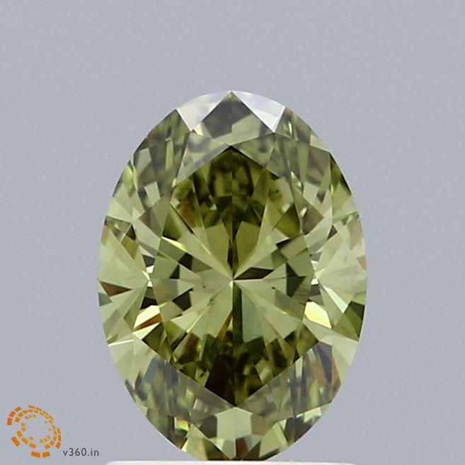 1.05 Ct. Fancy Vivid  Green Oval Lab Grown Diamond
