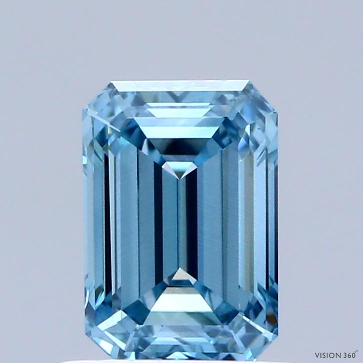 0.95 Ct. Fancy Vivid  Blue Emerald Lab Grown Diamond