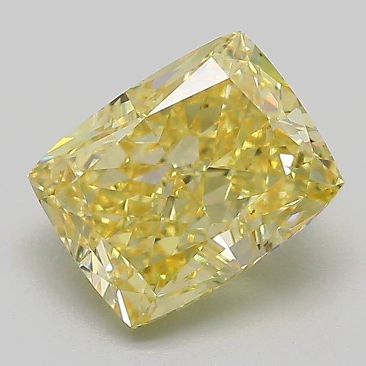 1.89 Ct. Fancy Intense  Yellow Cushion Lab Grown Diamond