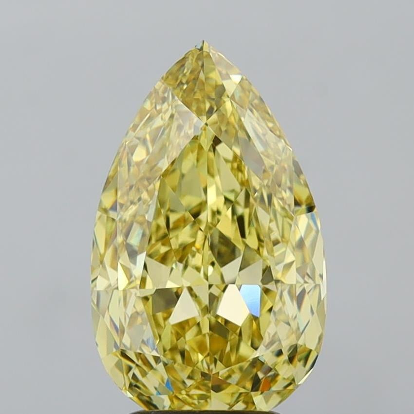 4.08 Ct. Fancy Intense Yellow Pear Lab Grown Diamond