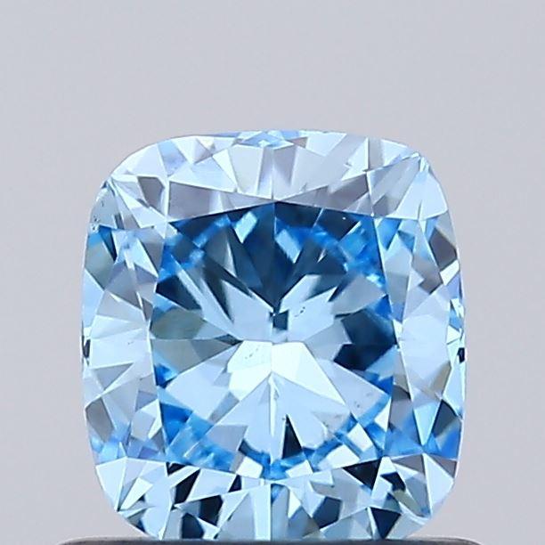 0.67 Ct. Fancy Vivid Blue Cushion Lab Grown Diamond
