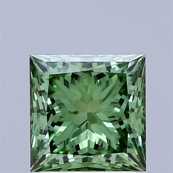2.01 Ct. Fancy Vivid Green Princess Lab Grown Diamond