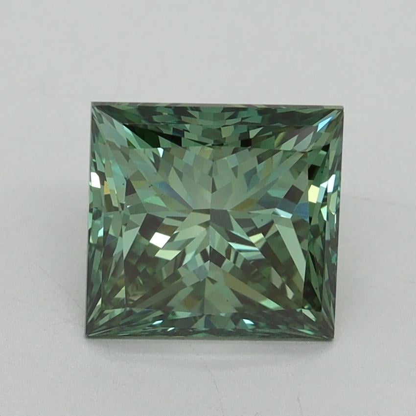 2.47 Ct. Fancy Vivid Pacific Green Princess Lab Grown Diamond