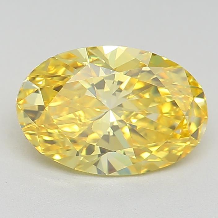 0.71 Ct. Fancy Vivid Yellow Oval Lab Grown Diamond