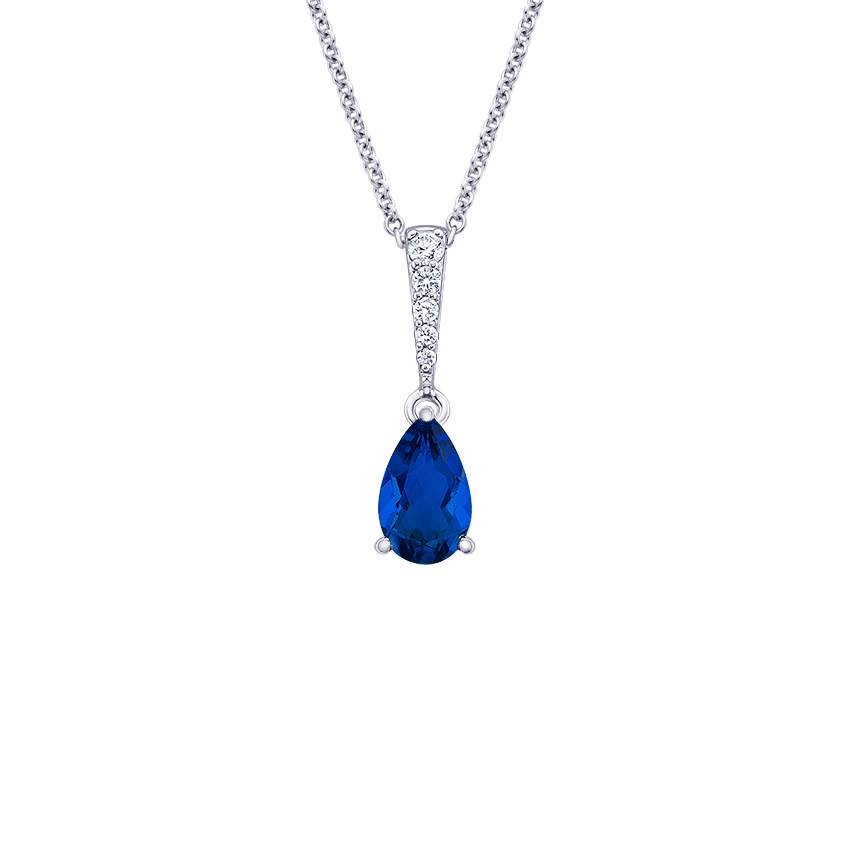 Anjou Sapphire and Diamond Pendant 