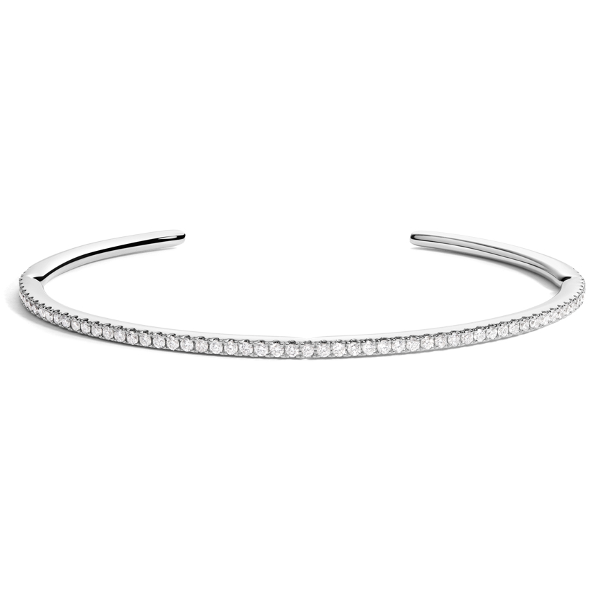 Diamond Cuff Bracelet with Inner Crescents 