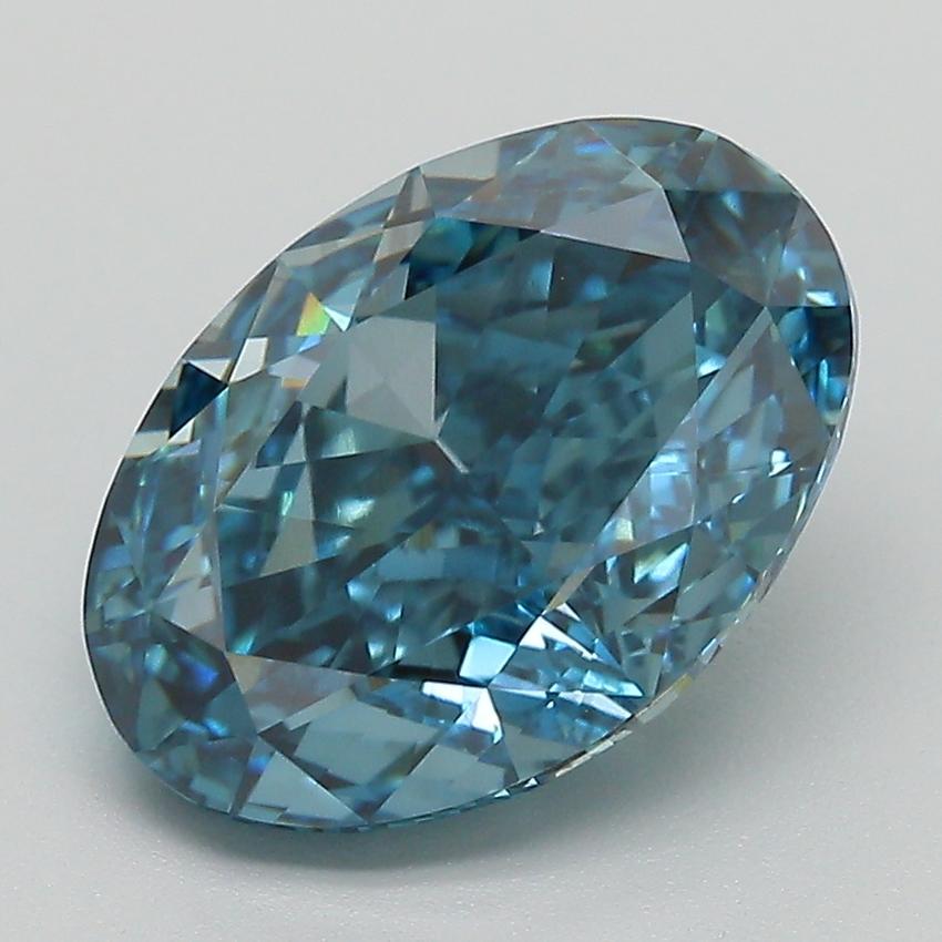 4.07 Ct. Fancy Vivid Blue Oval Lab Grown Diamond