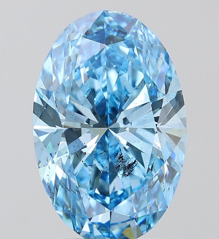 3.47 Ct. Fancy Vivid Blue Oval Lab Grown Diamond