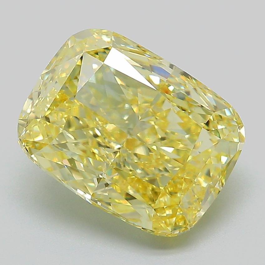 5.01 Ct. Fancy Intense Yellow Cushion Lab Grown Diamond
