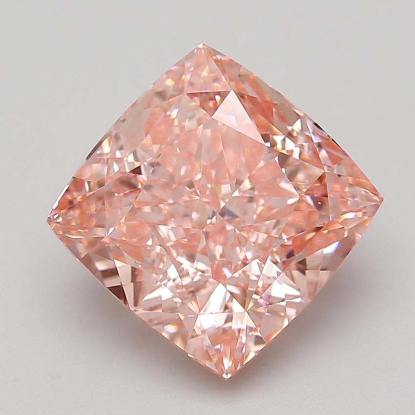 7.08 Ct. Fancy Vivid Pink Cushion Lab Grown Diamond