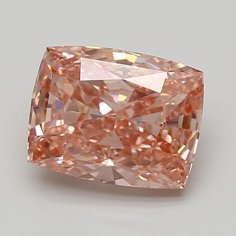 3.08 Ct. Fancy Vivid Pink Cushion Lab Grown Diamond