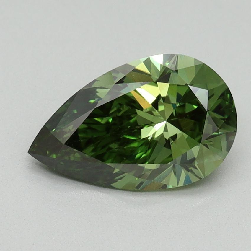 1.29 Ct. Fancy Vivid Green Pear Lab Grown Diamond