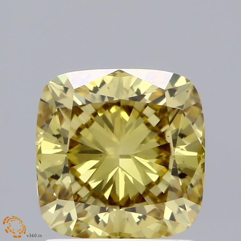1.56 Ct. Fancy Intense Brownish Yellow Cushion Lab Grown Diamond