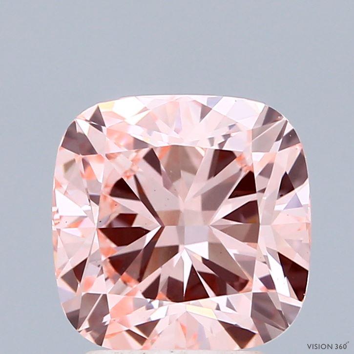 2.69 Ct. Fancy Intense  Pink Cushion Lab Grown Diamond