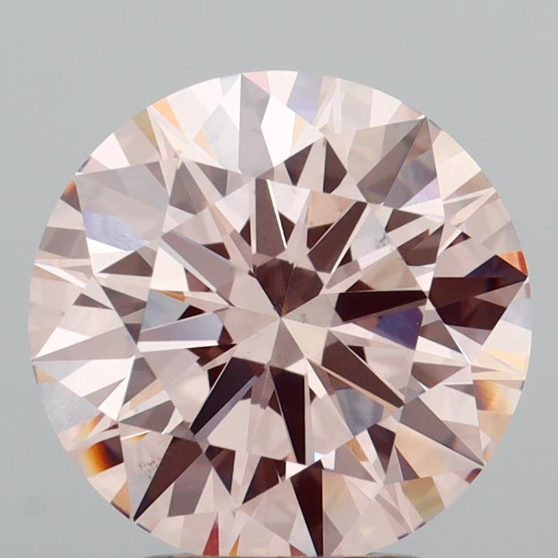 2.93 Ct. Fancy Brownish Pink Round Lab Grown Diamond