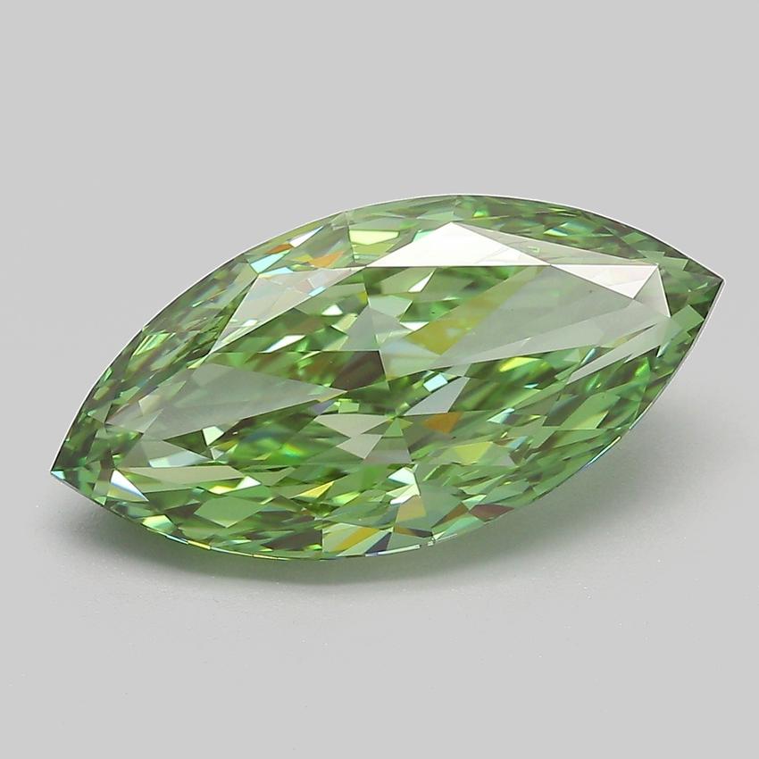 5.04 Ct. Fancy Vivid Green Marquise Lab Grown Diamond