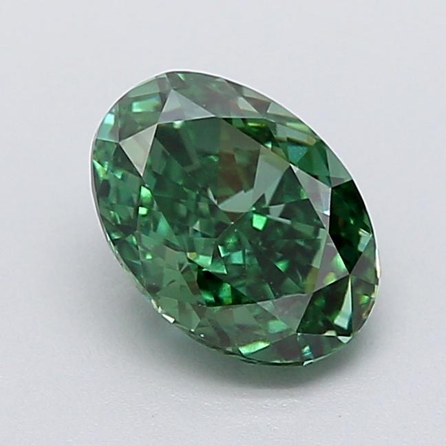 1.04 Ct. Fancy Vivid  Green Oval Lab Grown Diamond