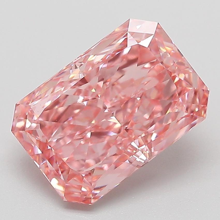 3.07 Ct. Fancy Vivid Pink Radiant Lab Grown Diamond