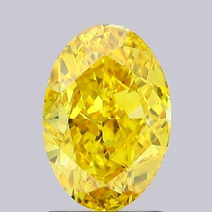 1.77 Ct. Fancy Vivid Yellow Oval Lab Grown Diamond