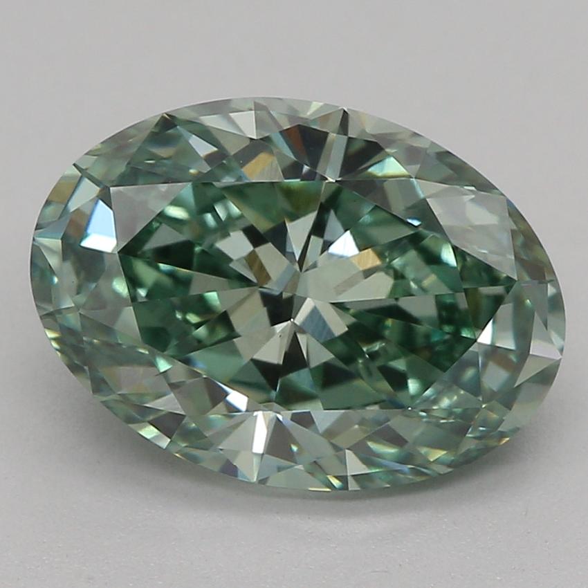 2.06 Ct. Fancy Vivid Green Oval Lab Grown Diamond