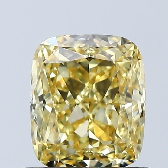 1.03 Ct. Fancy Vivid Yellow Cushion Lab Grown Diamond