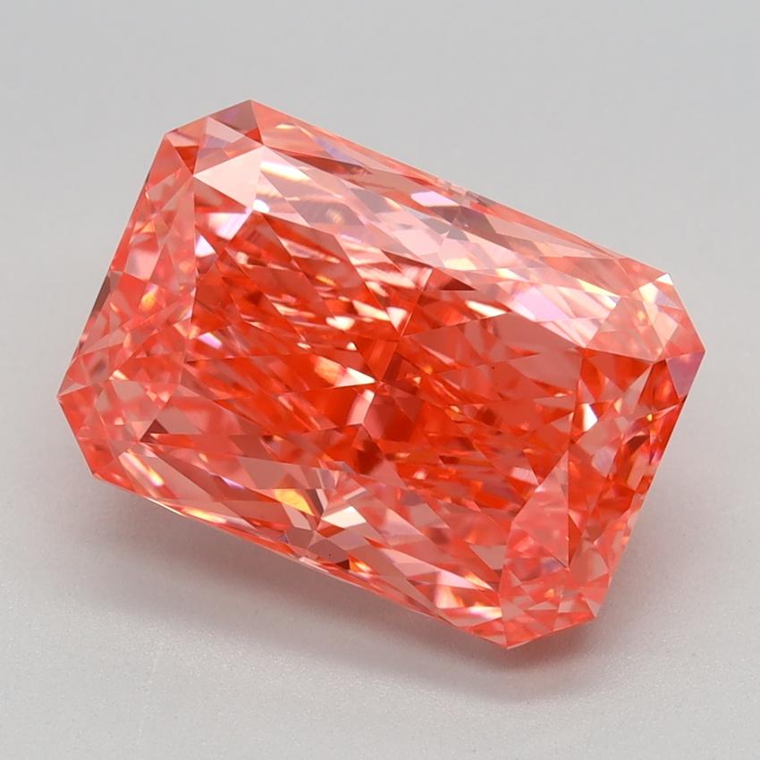 4.06 Ct. Fancy Vivid Pink Radiant Lab Grown Diamond