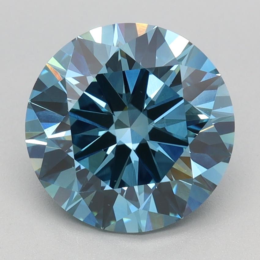 2.46 Ct. Fancy Vivid Blue Round Lab Grown Diamond