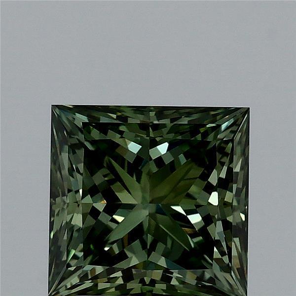 2.22 Ct. Fancy Vivid Green Princess Lab Grown Diamond