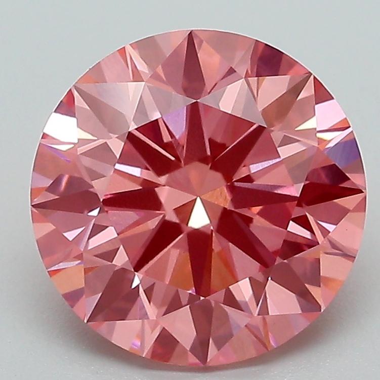 3.10 Ct. Fancy Vivid Pink Round Lab Grown Diamond
