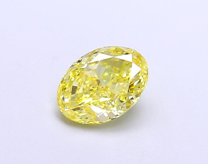 1.11 Ct. Fancy Vivid  Yellow Oval Lab Grown Diamond