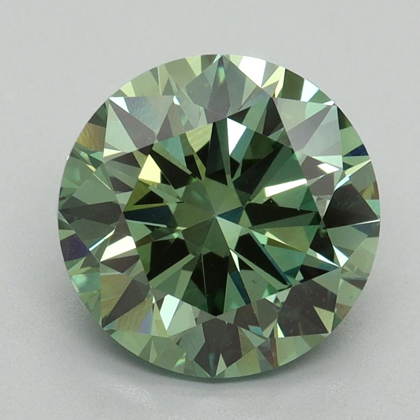 3.02 Ct. Fancy Vivid Green Round Lab Grown Diamond