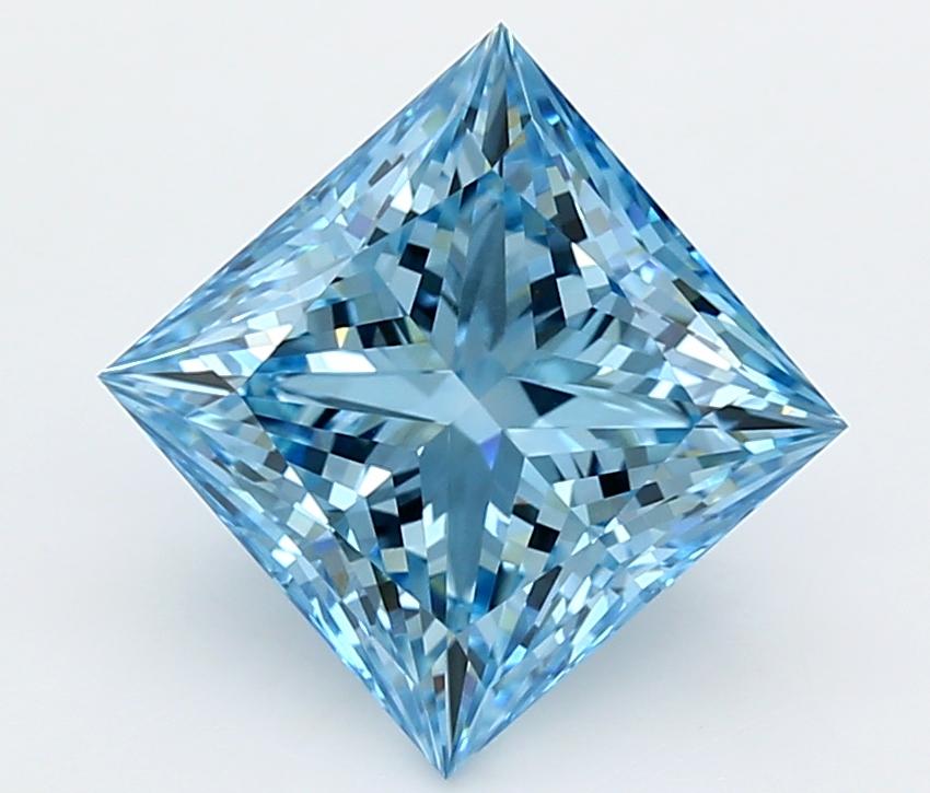 3.51 Ct. Fancy Vivid  Blue Princess Lab Grown Diamond