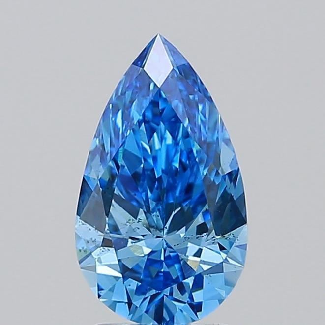 2.00 Ct. Fancy Vivid Blue Pear Lab Grown Diamond