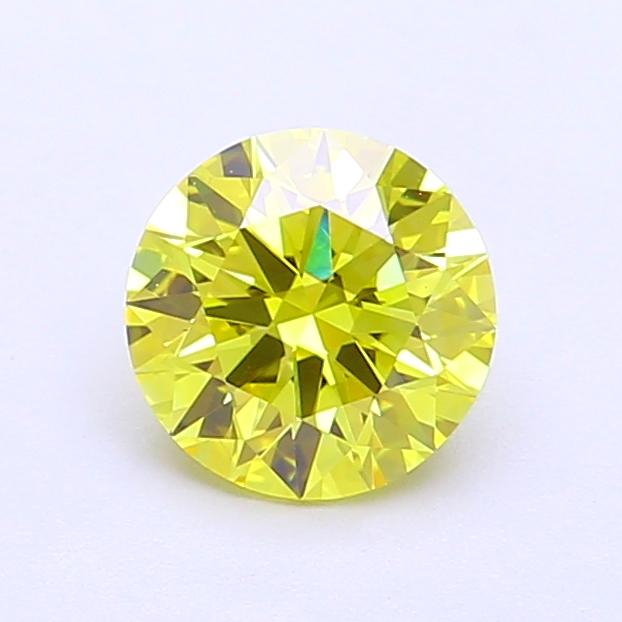 0.98 Ct. Fancy Vivid Yellow Round Lab Grown Diamond