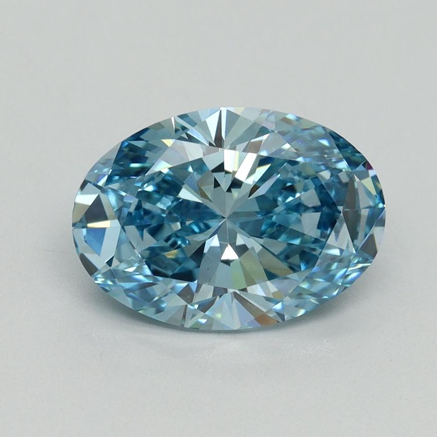2.28 Ct. Fancy Vivid Blue Oval Lab Grown Diamond