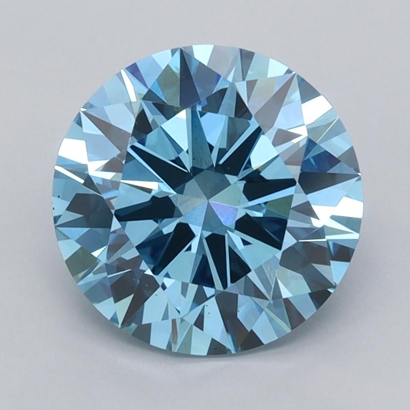 2.47 Ct. Fancy Vivid  Blue Round Lab Grown Diamond