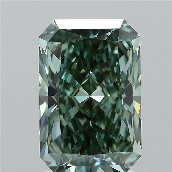 2.07 Ct. Fancy Vivid  Green Radiant Lab Grown Diamond