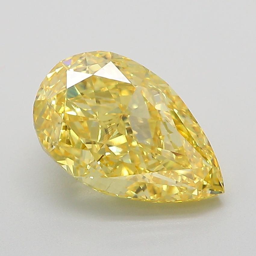 3.08 Ct. Fancy Vivid Yellow Pear Lab Grown Diamond