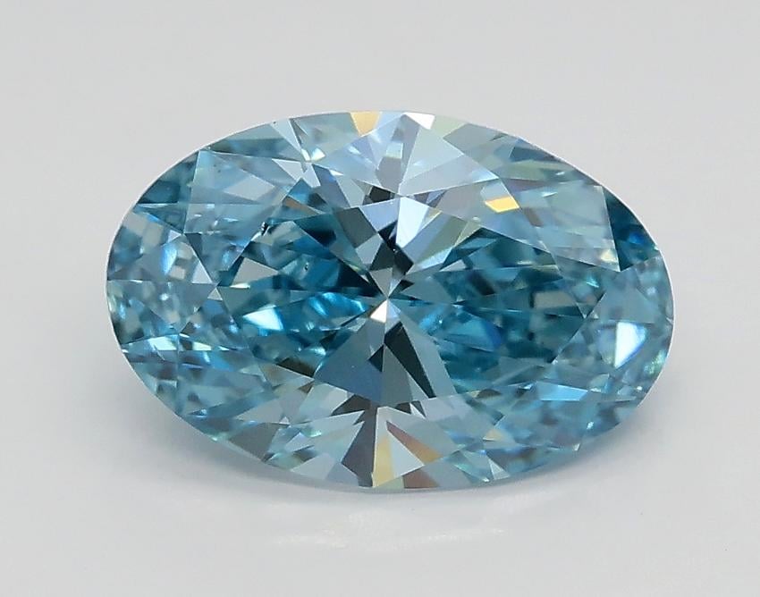 1.51 Ct. Fancy Vivid Blue Oval Lab Grown Diamond