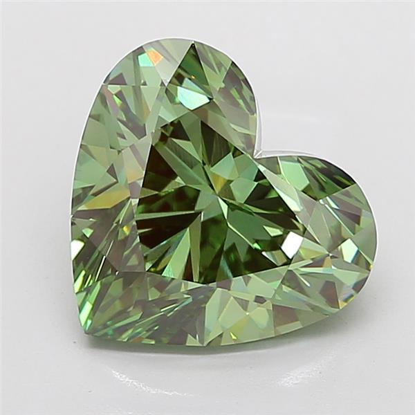 8.02 Ct. Fancy Vivid Green Heart Lab Grown Diamond