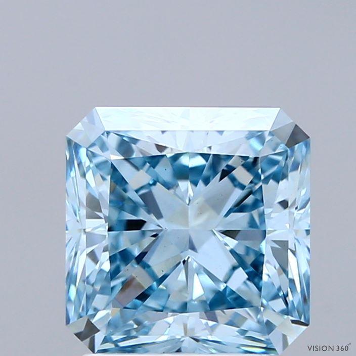 2.46 Ct. Fancy Intense Blue Radiant Lab Grown Diamond