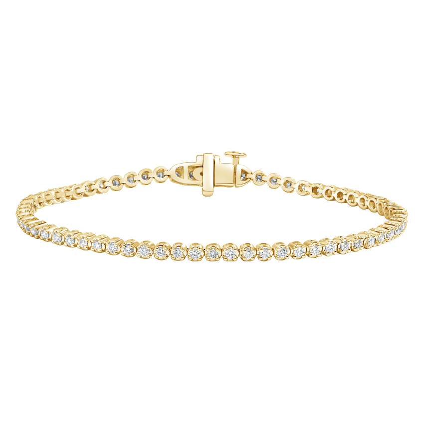 18K Yellow Gold 6.5 in. Diamond Tennis Bracelet (1 ct. tw.) - Brilliant ...