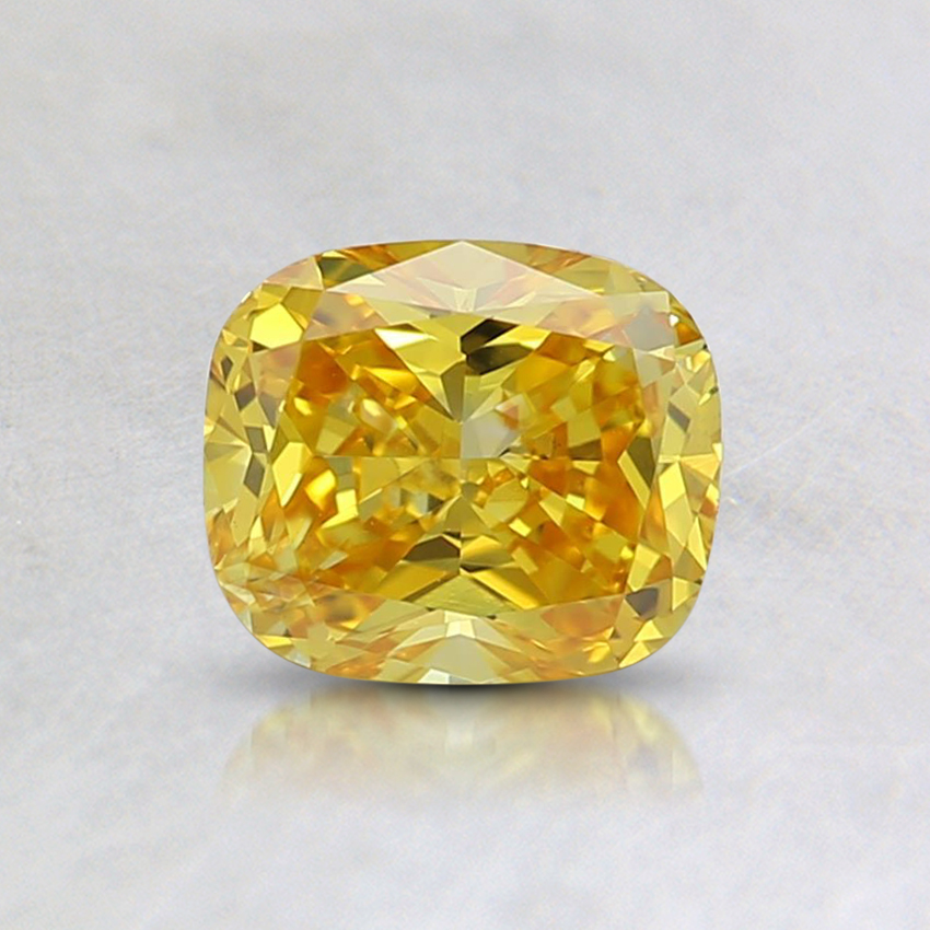 0.61 Ct. Fancy Vivid Orangy Yellow Cushion Lab Grown Diamond