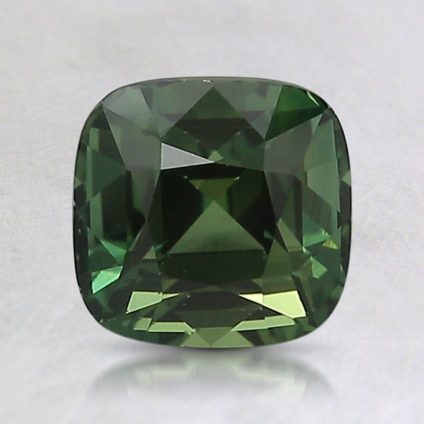 6.7x6.5mm Green Cushion Sapphire